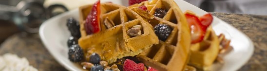 Waffles and berries