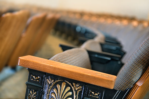 Chairs in a row in the Royal Oak Forum.